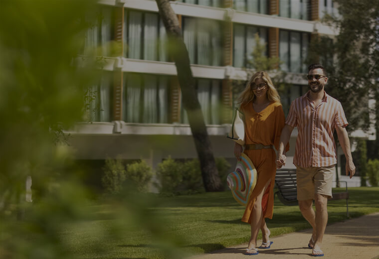 Man and a woman walking